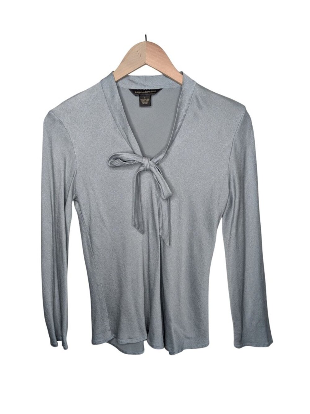 Banana Republic Womens Silk Long Sleeve Tie Neck Blouse Small